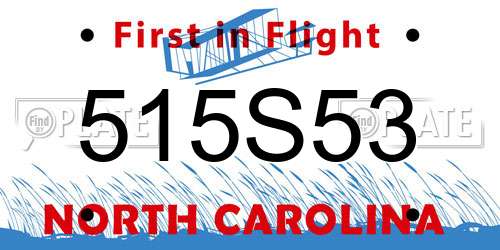 515S53 North Carolina License Plate