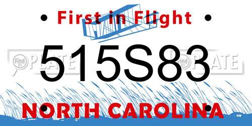 515S83 North Carolina License Plate