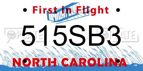 515SB3 North Carolina License Plate