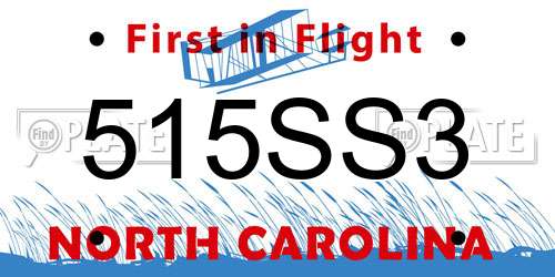 515SS3 North Carolina License Plate