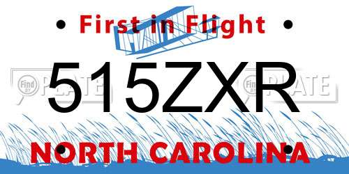 515ZXR North Carolina License Plate