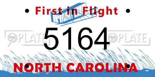 5164 North Carolina License Plate