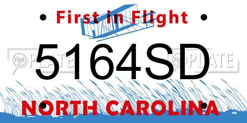 5164SD North Carolina License Plate