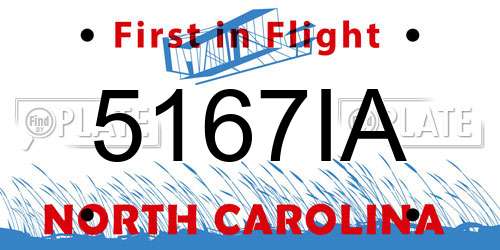 5167IA North Carolina License Plate