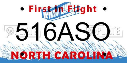 516ASO North Carolina License Plate