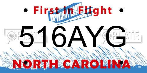 516AYG North Carolina License Plate