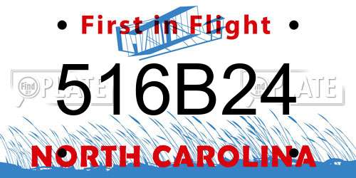 516B24 North Carolina License Plate