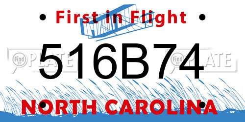 516B74 North Carolina License Plate