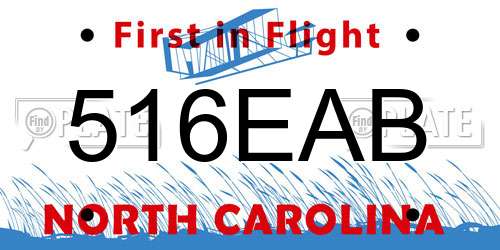 516EAB North Carolina License Plate