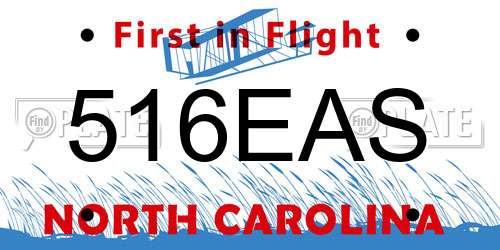 516EAS North Carolina License Plate