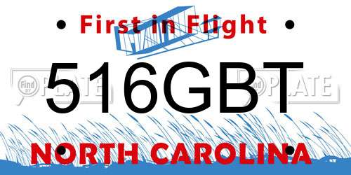 516GBT North Carolina License Plate