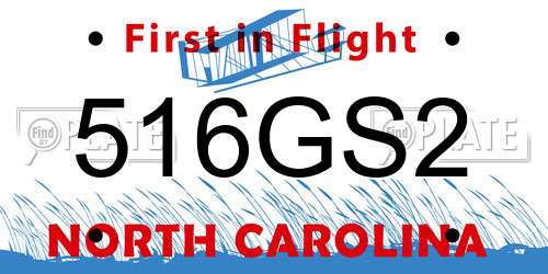 516GS2 North Carolina License Plate