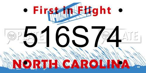 516S74 North Carolina License Plate