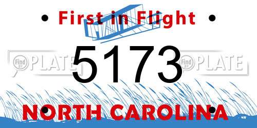 5173 North Carolina License Plate