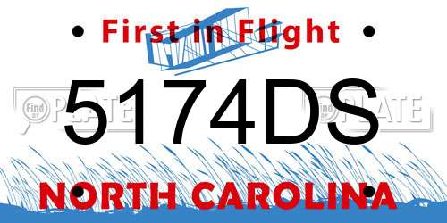 5174DS North Carolina License Plate