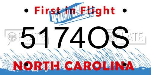 5174OS North Carolina License Plate
