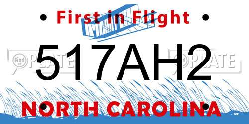 517AH2 North Carolina License Plate