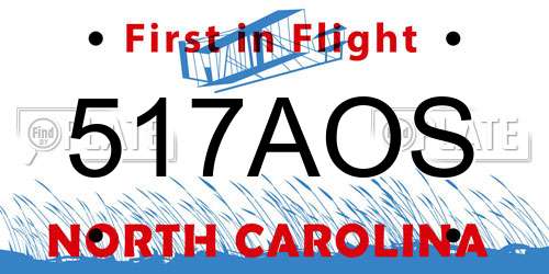 517AOS North Carolina License Plate