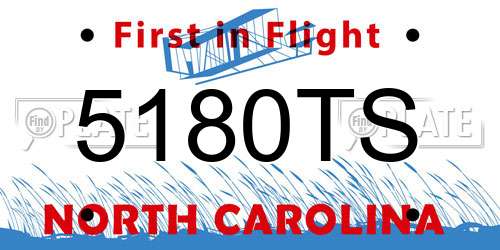 5180TS North Carolina License Plate