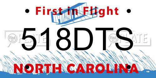 518DTS North Carolina License Plate