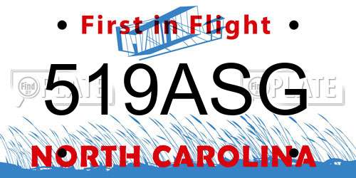 519ASG North Carolina License Plate