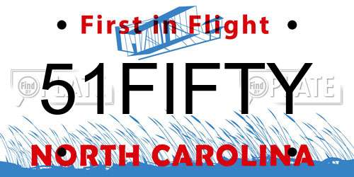 51FIFTY North Carolina License Plate