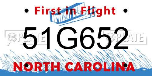 51G652 North Carolina License Plate