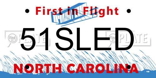 51SLED North Carolina License Plate