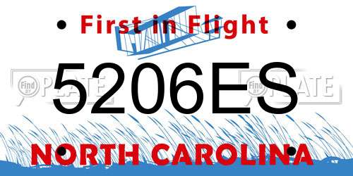 5206ES North Carolina License Plate