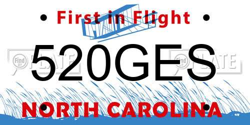 520GES North Carolina License Plate