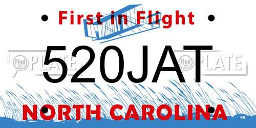 520JAT North Carolina License Plate