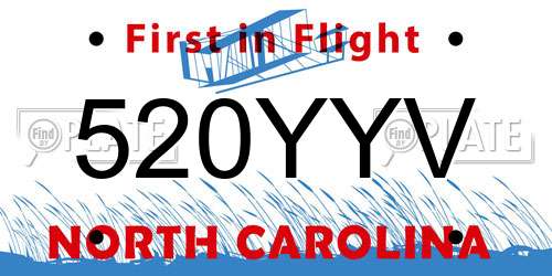 520YYV North Carolina License Plate