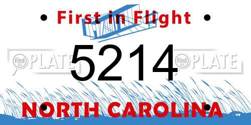 5214 North Carolina License Plate