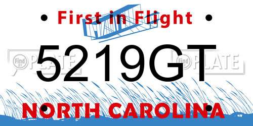 5219GT North Carolina License Plate
