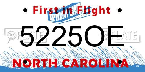5225OE North Carolina License Plate