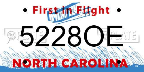 5228OE North Carolina License Plate