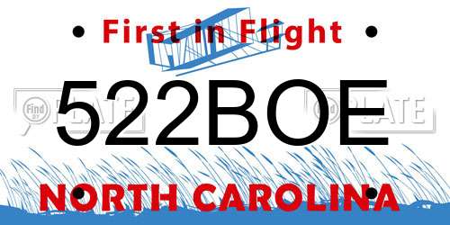 522BOE North Carolina License Plate