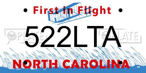 522LTA North Carolina License Plate