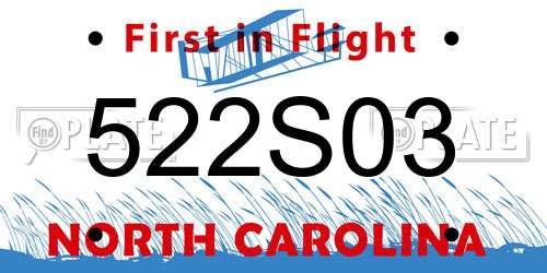 522S03 North Carolina License Plate