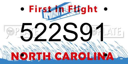 522S91 North Carolina License Plate