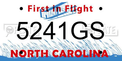 5241GS North Carolina License Plate