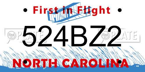 524BZ2 North Carolina License Plate