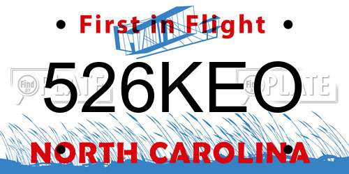 526KEO North Carolina License Plate