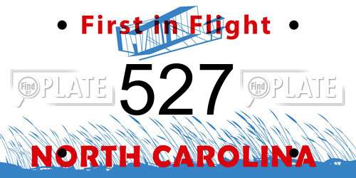 527 North Carolina License Plate