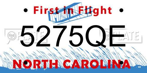 5275QE North Carolina License Plate