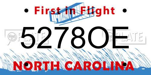 5278OE North Carolina License Plate