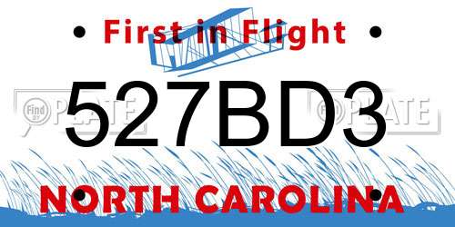 527BD3 North Carolina License Plate