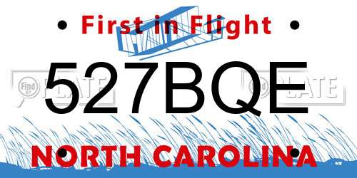 527BQE North Carolina License Plate