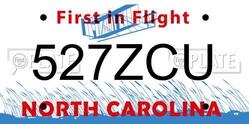 527ZCU North Carolina License Plate