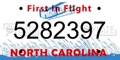 5282397 North Carolina License Plate